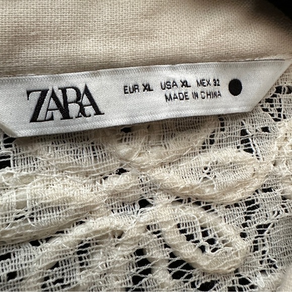 Zara Embroidered Lace Cropped Blouse - Picture 9 of 11